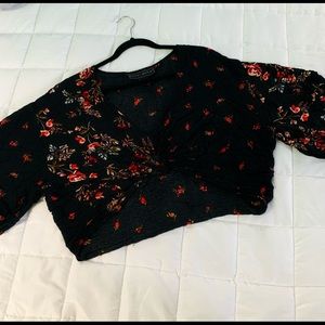 Flowy Plunge Floral Shirt